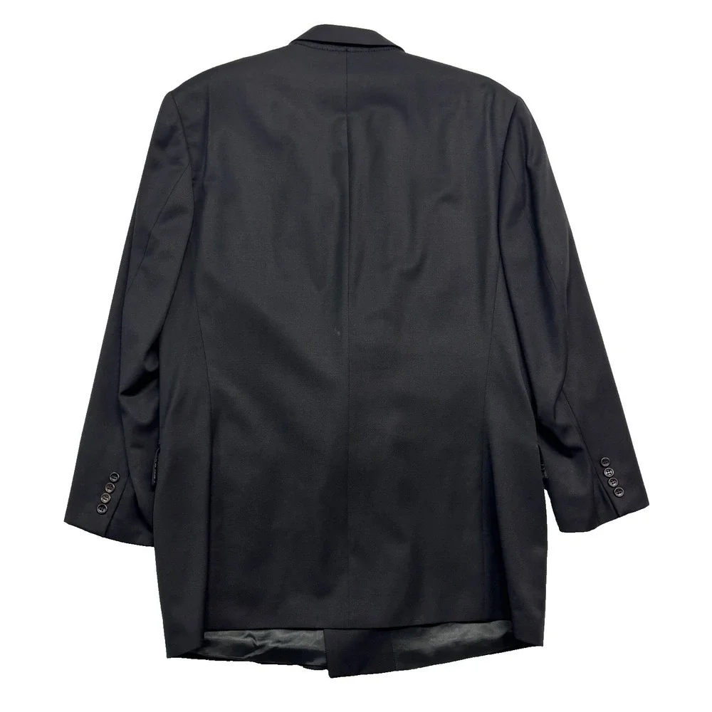 vtg 90s Hugo Boss 44L‎ Zeus Black Double Breasted Blazer Jacket Sport Coat USA